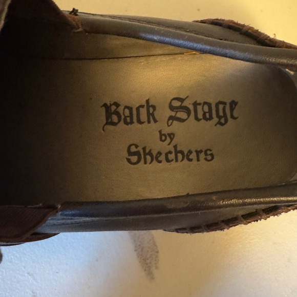 New Back Stage by Skechers Mens Brown Leather Loafers‎ Driving Shoes 9.5 - Picture 9 of 9